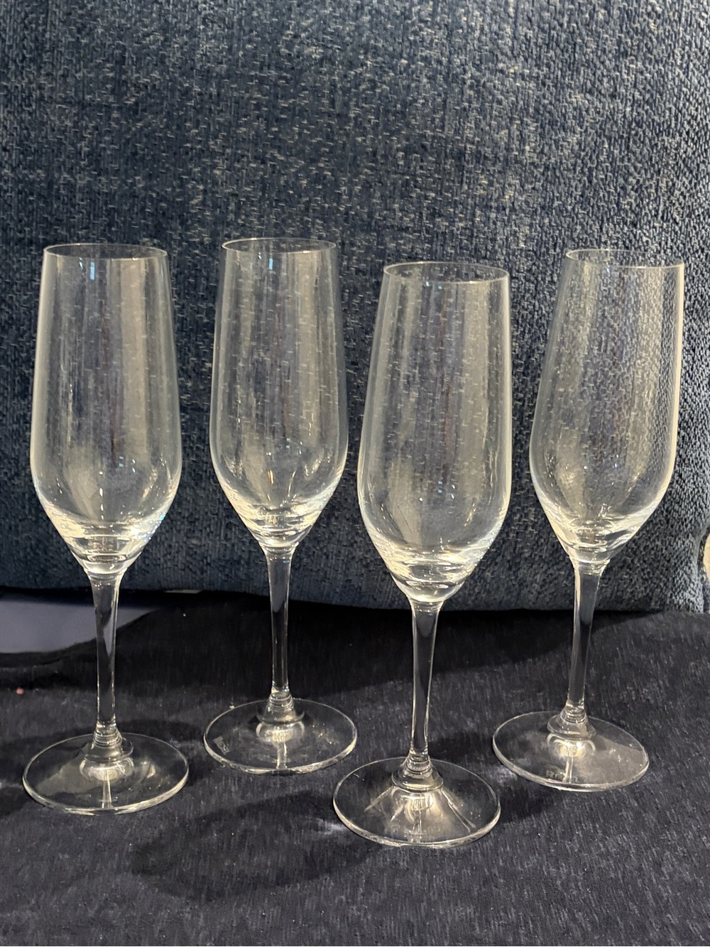 Clear Crystal Champagne Flutes - Set of 4